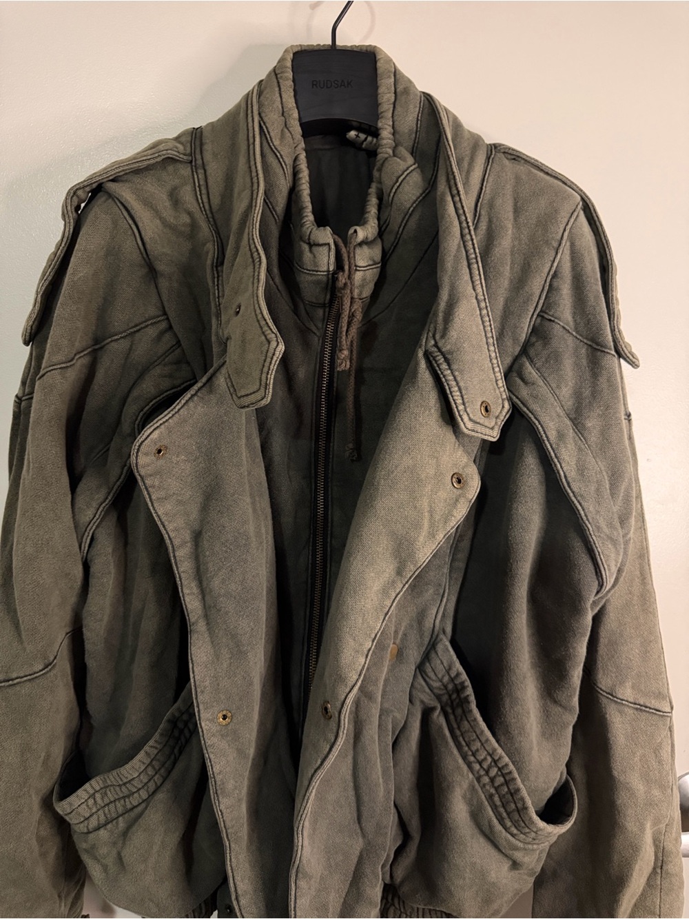 We the Free Women’s Olive Green/Gray Heavyweight Moto Jacket Sz M/L